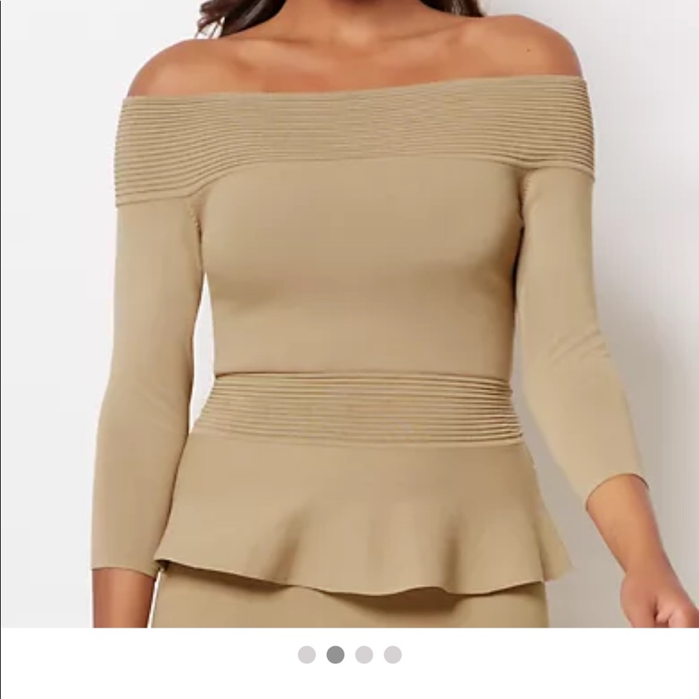 Eva Mendes for New York and Company off the shoulder sweater